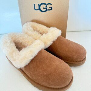NIB WOMENS CHESTNUT UGG NITA GENUINE SHEARLING SLIPPERS SHOES 7